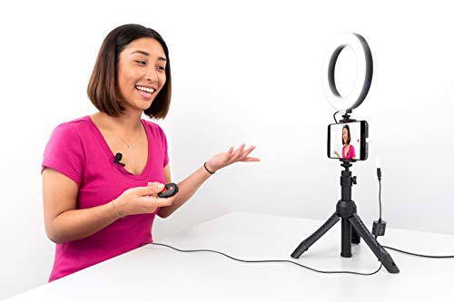 IK Multimedia iRig Video Creator Bundle - smartphone lavalier microphone, camera stand and LED ring light. Great for Social Media Streaming, Videos and Podcasting