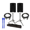 Mackie Thump12 1000W 12&quot; Powered Loudspeaker Pair w/ Speaker Stands, XLR Cables &amp; Cable Ties