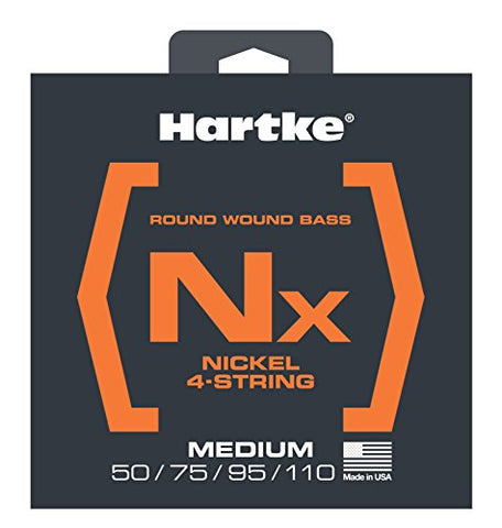 Hartke HSBNX450 NX Nickel Bass Guitar Strings, Medium 4-String
