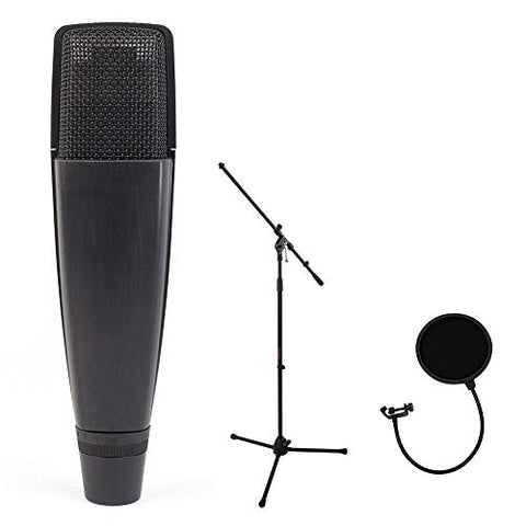 Sennheiser MD 421-II Cardioid Dynamic Microphone with Tripod Mic Stand &amp; Pop Filter Bundle