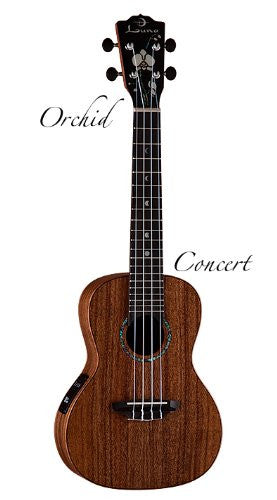 Luna Ukelele Concert Solid with Orchid Headstock, Ukelele S ORC