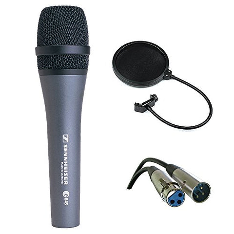 Sennheiser E845 Super Cardioid Handheld Dynamic Microphone with XLR-XLR Cable and Pop filter
