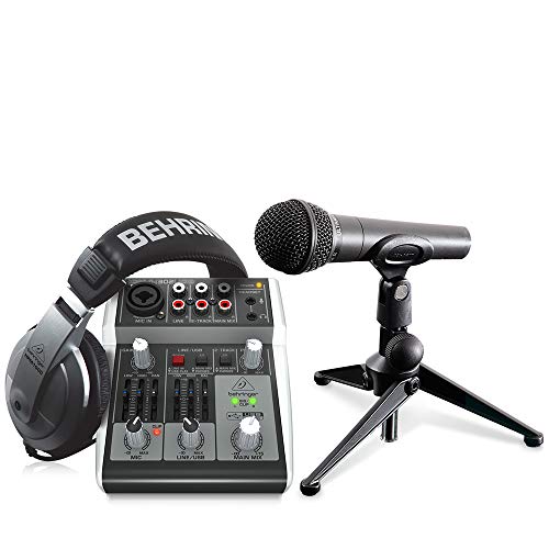 Behringer PODCASTUDIO 2 USB Podcasting Bundle with USB Mixer, Microphone, and Headphones