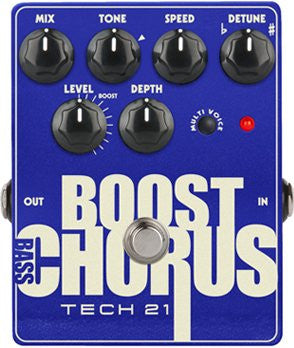 Tech 21 Bass Boost Chorus Metallic - Analog Bass Chorus Emulator w/ Clean Boost
