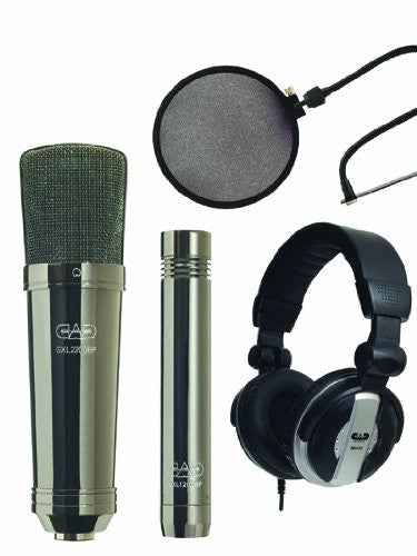 CAD GXL2200BPSP Cardioid Condenser Microphone with Black Pearl Chrome finish Studio Pack (Refurb)