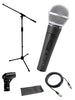 Shure SM58-S Microphone Bundle with Switch, MIC Boom Stand and XLR Cable