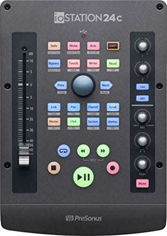 PreSonus ioStation 24c 2x2 USB-C Audio Interface &amp;amp; Controller, 2 Mic Pres-2 Line Outs-with Fader