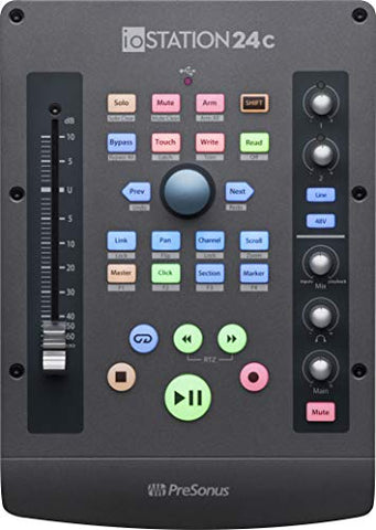PreSonus ioStation 24c 2x2 USB-C Audio Interface &amp; Controller, 2 Mic Pres-2 Line Outs-with Fader