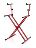 Gator Frameworks GFW-KEY-5100XRED Deluxe Two Tier X Style Keyboard Stand