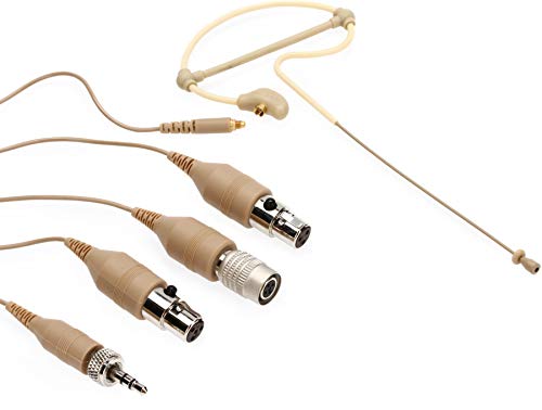 Samson Technologies SE10x Low-Profile Earset Microphone with Miniature Condenser Capsule and Four Adapter Cables Compatible with Most Popular Wireless Systems (Tan) (SE10TX)
