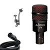 Audix D4 Microphone Bundle with XLR Cable and Drum Rim Mic Clip