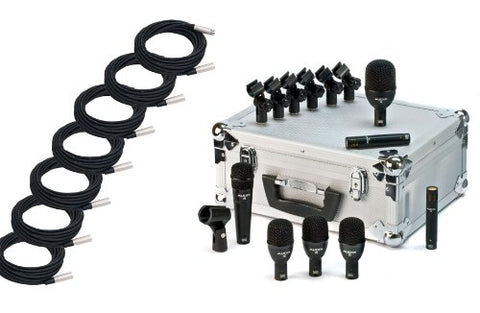 Audix FP7 - 7-Piece Fusion Drum Microphone Package with 7 free 15ft XLR Microphone Cables