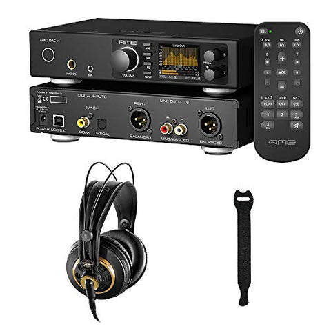 RME ADI-2 DAC FS Ultra-Fidelity PCM/DSD DA Converter with AKG K240 Studio Pro Headphones &amp; 10-Pack Straps Bundle
