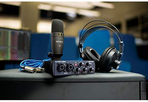 PreSonus AudioBox 96 Studio Recording Bundle Black with Mic Stand &amp; Pop Filter Kit
