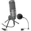 Audio-Technica AT2020USB Plus Condenser Microphone with Pop Filter(Refurb)