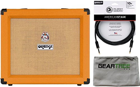 Orange CRUSH35RT 35 Watt Combo Amp w/ Reverb and Tuner (Orange) w/ Cleaning Cloth and Cable