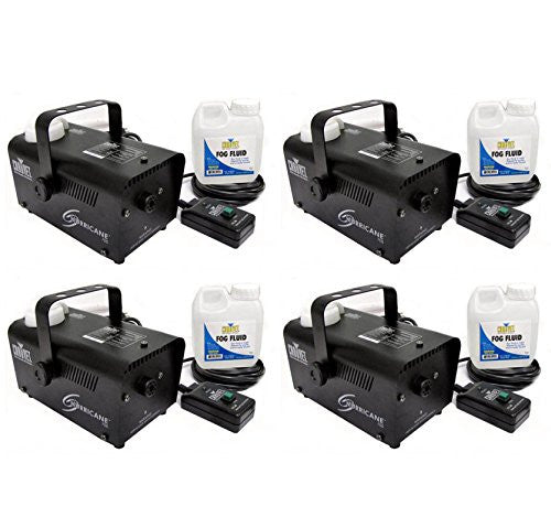 4 Chauvet Hurricane H700 Pro DJ Fog Smoke Machines with Fluid/Juice