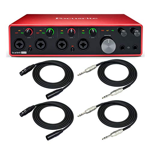 Focusrite 18i8 3rd Gen 18x8 USB Audio Interface Scarlett+ XLR+1/4 cable+Software