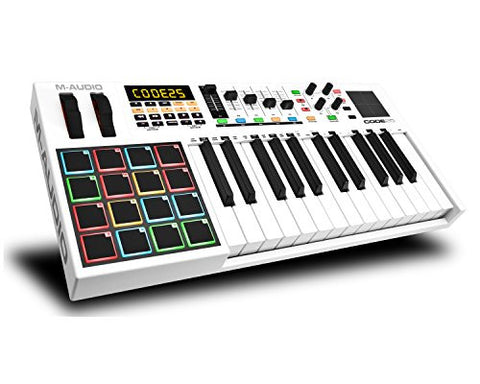 M-Audio Code 25 | 25-Key USB MIDI Keyboard Controller(Refurb)with X/Y Touch Pad (16 Drum Pads / 5 Faders / 4 Encoders)