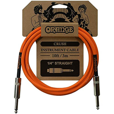 Orange Crush 10' Instrument Cable with Straight to Straight Connector, Orange