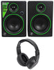 (2) Mackie CR4 Pair and Headphone