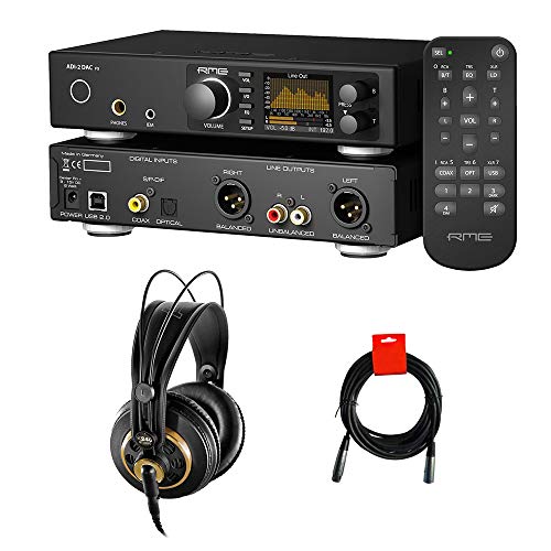 RME ADI-2 DAC FS PCM/DSD 768 kHz Signal Converter with AKG K240 Studio Pro Headphones &amp; XLR Cable Bundle