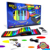Rock And Roll It - Rainbow Piano. Flexible, Completely Portable, 49 standard Keys, battery OR USB powered. Includes play-by-color song book!