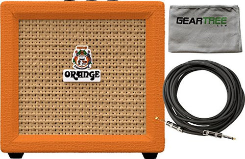 Orange Crush Mini 3-Watt Battery Powered Guitar Combo Amplifier w/Polish Cloth and Cable