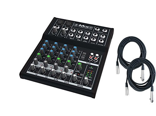 Mackie Mix Series Mix8 8-Channel Mixer bundled with 2 Free 20' XLR Cables