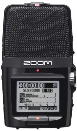 Zoom H2n Stereo/Surround-Sound Portable Recorder, 5 Built-In Microphones, X/Y, Mid-Side, Surround Sound, Ambisonics Mode, Records to SD Card, For Recording Music, Audio for Video, and Interviews