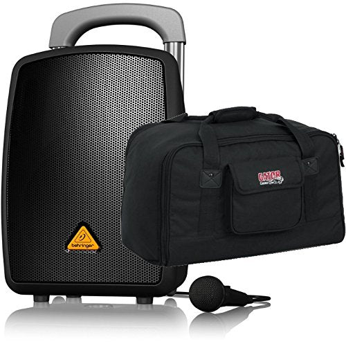 Behringer EUROPORT MPA40BT-PRO All-in-One Portable PA System with Bluetooth, Wireless Battery Power, Mic, Cable and Speaker Bag Bundle