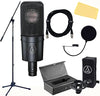 Audio-Technica AT4040 Cardioid Condenser Microphone Bundle with Boom Stand, Pop Filter, XLR Cable, and Austin Bazaar Polishing Cloth
