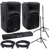 Mackie SRM450V3 Powered Speakers w/ Gator Stands, Bag, and XLR cables