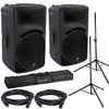 Mackie SRM450V3 Powered Speakers w/ Gator Stands, Bag, and XLR cables