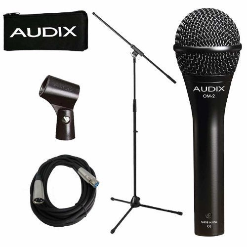 Audix OM-2 Dynamic Vocal Microphone OM2 Instrument With Free Stand and Cable