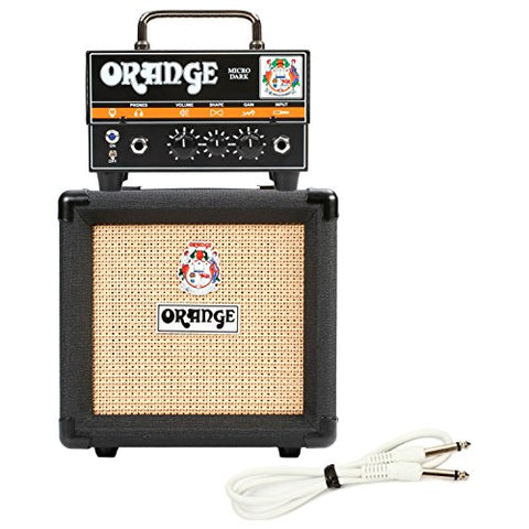 Orange Micro Dark Terror Hybrid Amp Head Mini Stack Combo w/ Cabinet and Speaker Cable