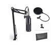 Audio-Technica AT2020 Cardioid Condenser Studio Microphone with XLR Cable Studio Boom Arm Stand and Pop Filter