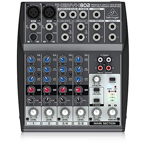 Behringer Xenyx 802 Premium 8-Input 2-Bus Mixer with Xenyx Mic Preamps and British EQs (Refurb)