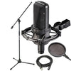 Audio-Technica AT4033CL Condenser Mic w/ Stand, Pop Filter, XLR Cable