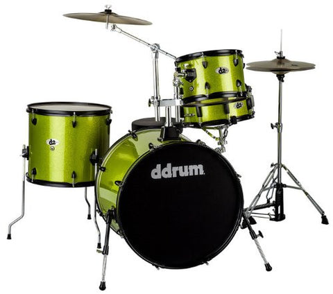 DDrum D2 Rock Kit Lime Spkl W/ Blk Hardware