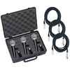 Samson SAR21 Dynamic Microphone 3-pack w/ (3) 20' XLR Cables