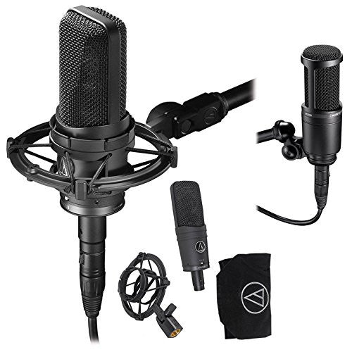 Package: Audio Technica AT4050 Multi-Pattern Condenser Microphone Ideal for Studio Use and Live Sound Productions + Audio Technica AT2020 cardioid condenser microphone system