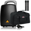 Behringer EUROPORT MPA40BT-PRO All-in-One Portable PA System with Bluetooth 2 Wireless ULM202-USB Handheld Mic and Speaker Bag Bundle