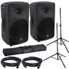 Mackie SRM350V3 Powered Speakers w/ Gator Stands, Bag and Cables