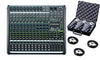 Mackie PROFX16V2 16-Channel 4-Bus Compact Mixer with USB and Effects bundled with 3 mics, case and cables