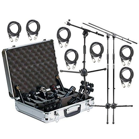 Audix DP7 Complete Drum Microphone Bundle with Stands and XLR Cables