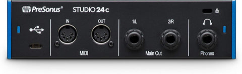 Presonus STUDIO 24C USB C Audio MIDI Interface 2 in 2-out, 24-bit 192kHz and Free xlr Cable