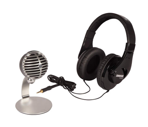 Shure Mobile Recording Kit, Grey, Black, Podcast (MV5/A-240 BNDL)