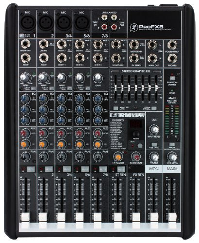 Mackie Profx8 8-channel Compact Effects Mixer w/ USB