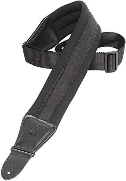 Levy's Leathers PM48NP3-BLK Neoprene Padded Guitar Strap, Black